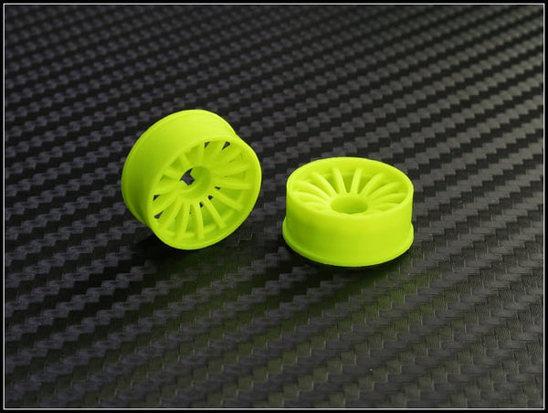 2WD Machine Cut - 16 Spoke Wheels YELLOW - RWD Rims for Mini-Z (1-28 ...