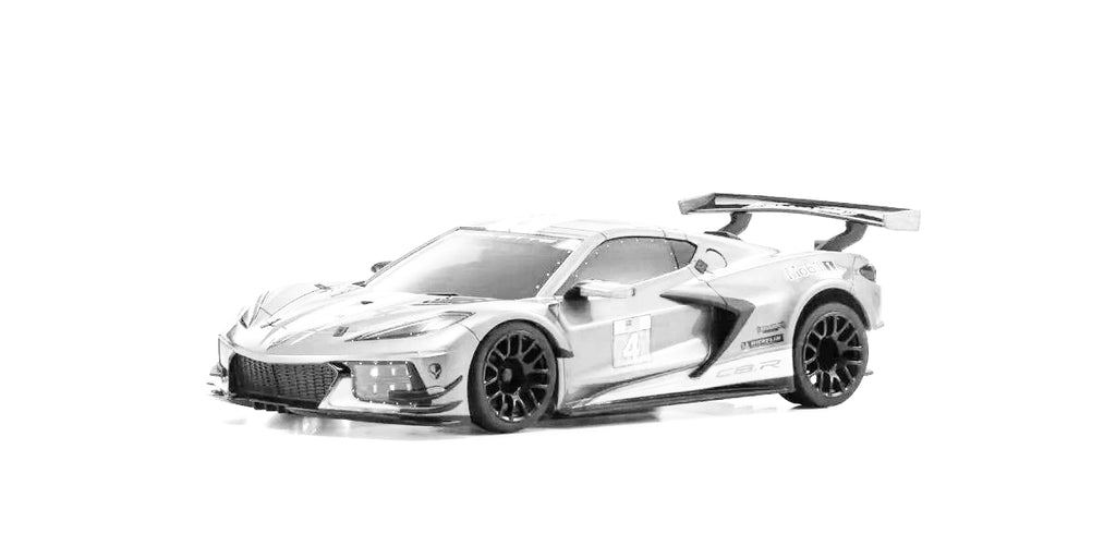 Mini-Z 1-28 Corvette C8.R White body set (w-Wheel) (unpainted) F: 3.0 (N)  R: 3.0 (W) [Kyosho] MZN215
