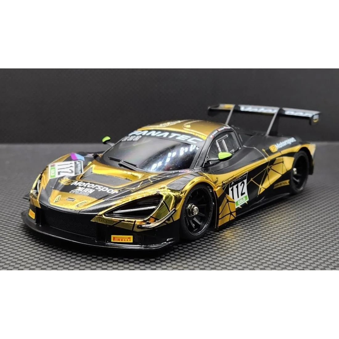 1-28 GL 720S GT3 Body-001 (112)- GOLD (102mm Wheel base LM