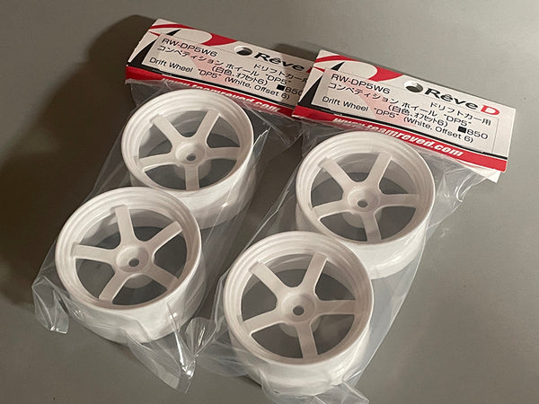 WHITE DP5 Drift Wheel Rims 6mm OFFSET (HIGH TRACTION) [Reve D] RW-DP5W ...