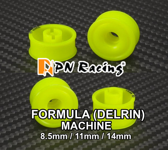 2WD Machine Cut DELRIN YELLOW Formula Wheels Flanged Rims for Mini-Z ...