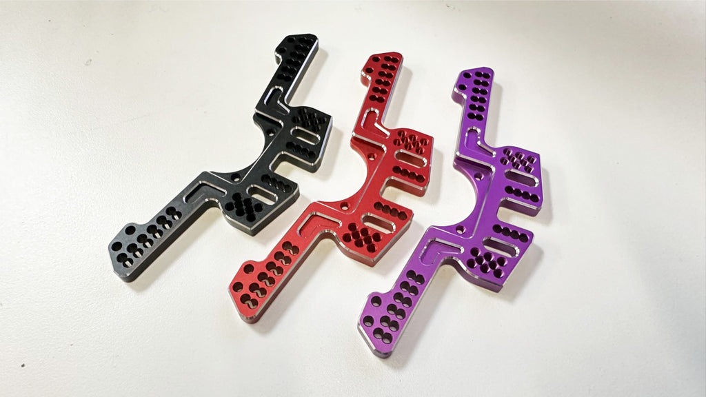 SHARK - Optional NARROW Rear Shock Tower Set - RED PURPLE BLACK