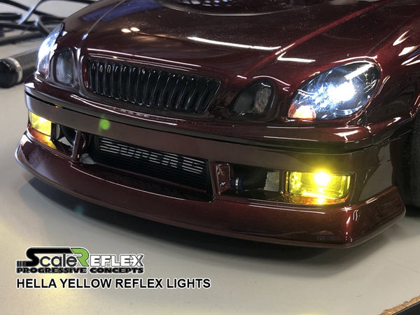 HELLA YELLOW Reflex LED Light Kit for 1-10 R-C Car (10 LED KIT) LIPO o ...