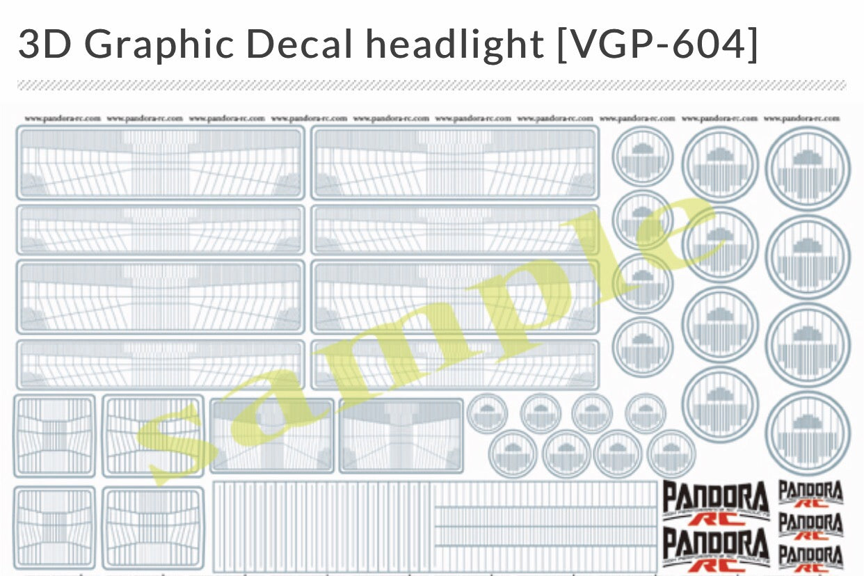 Pandora RC 3D Graphic Headlight Decal Pandora RC 3D Graphic Headlight Decal